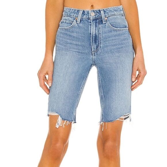 NEW PAIGE Robbie Short High Rise Slim Bermuda Short Women Size 24